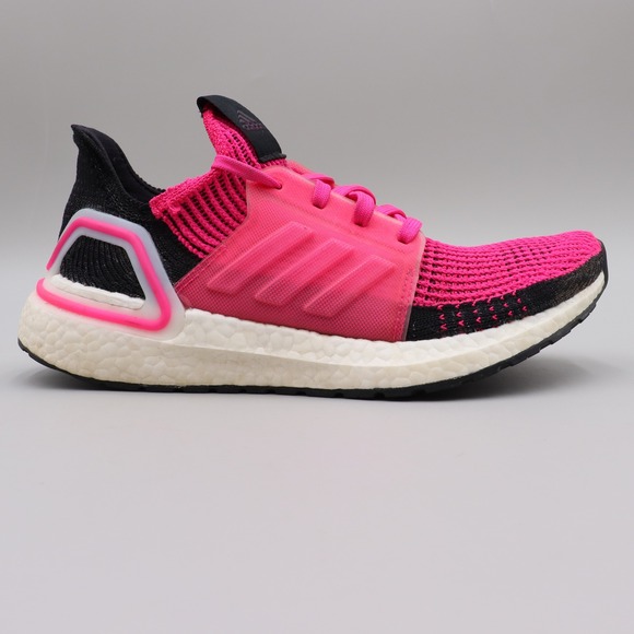 adidas UltraBoost 19 Women's Size 8 US Shock Pink Knit Athletic Running Shoes - Picture 1 of 8